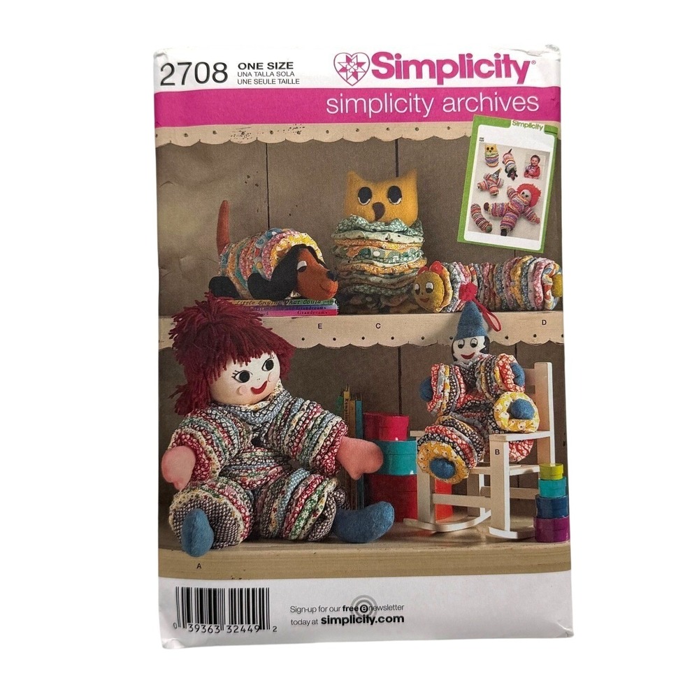 Simplicity 2708 Doll Clothes Sewing Pattern‎ One Size